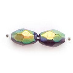 9x6mm Faceted Oval (hole size:0.9mm), Dark Amethyst AB