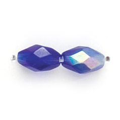 7x4mm Faceted Oval (hole size:0.7mm), Cobalt Blue AB