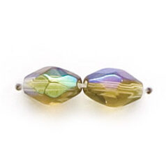 7x4mm Faceted Oval (hole size:0.7mm), Olive AB