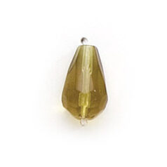 11x7mm Faceted Drop (hole size:1.3mm) - Olive