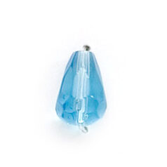 11x7mm Faceted Drop (hole size:1.3mm) - Aqua
