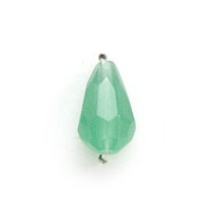 8x6mm Faceted Drop (hole size:1.3mm) - Opal Green
