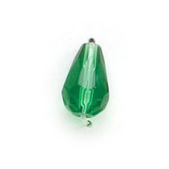 8x6mm Faceted Drop (hole size:1.3mm) - Light Emerald
