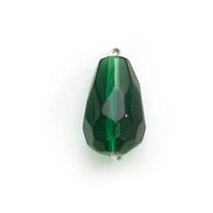 8x6mm Faceted Drop (hole size:1.3mm) - Emerald