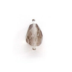 7x5mm Faceted Drop (hole size:1.3mm) - Black Diamond