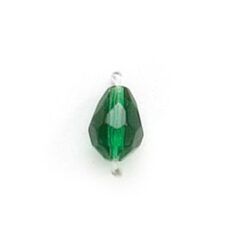 7x5mm Faceted Drop (hole size:1.3mm) - Emerald