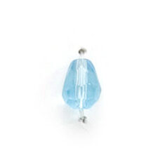 7x5mm Faceted Drop (hole size:1.3mm) - Aqua