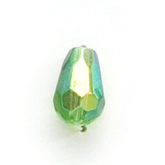11x7mm Faceted Drop (hole size:1.3mm) - Light Emerald AB