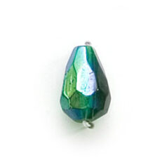 11x7mm Faceted Drop (hole size:1.3mm) - Emerald AB