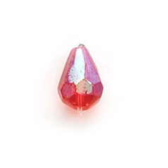 8x6mm Faceted Drop (hole size:1.3mm) - Light Siam AB