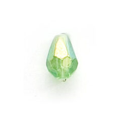 8x6mm Faceted Drop (hole size:1.3mm) - Peridot AB