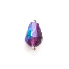 8x6mm Faceted Drop (hole size:1.3mm) - Dark Amethyst AB