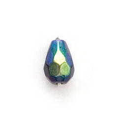 8x6mm Faceted Drop (hole size:1.3mm) - Tanzanite AB
