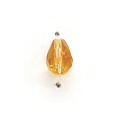 7x5mm Faceted Drop (hole size:1.3mm) - Light Topaz AB