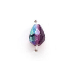 7x5mm Faceted Drop (hole size:1.3mm) - Dark Amethyst AB