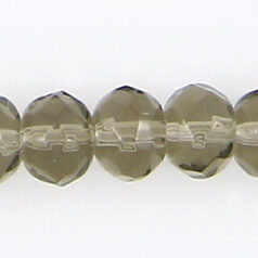 Bead, Polished Pressed Glass, 8x6mm faceted rondelle, Black Diamond, lead free