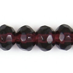 Bead, Polished Pressed Glass, 8x6mm faceted rondelle, Dark Amethyst, lead free