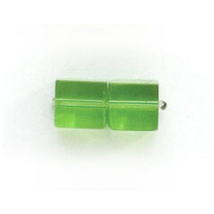6x6mm Firepolish Cubes (hole size:2.2mm) - Peridot