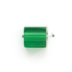 6x6mm Firepolish Cubes (hole size:2.2mm) - Emerald