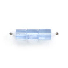 4x4mm Firepolish Cubes (hole size:0.75mm) - Light Sapphire