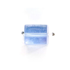 8x8mm Firepolish Cubes (hole size:1.2mm) - Light Sapphire AB
