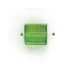 8x8mm Firepolish Cubes (hole size:1.2mm) - Peridot AB