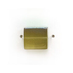 8x8mm Firepolish Cubes (hole size:1.2mm) - Olive AB