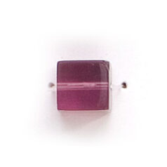 8x8mm Firepolish Cubes (hole size:1.2mm) - Dark Amethyst AB