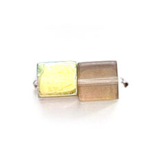 6x6mm Firepolish Cubes (hole size:2.2mm) - Black Diamond AB