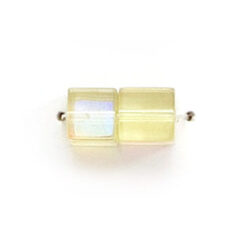 6x6mm Firepolish Cubes (hole size:2.2mm) - Jonquil AB