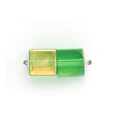 6x6mm Firepolish Cubes (hole size:2.2mm) - Light Emerald AB
