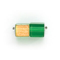 6x6mm Firepolish Cubes (hole size:2.2mm) - Emerald AB