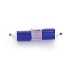 4x4mm Firepolish Cubes (hole size:0.75mm) - Cobalt Blue AB