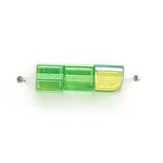 4x4mm Firepolish Cubes (hole size:0.75mm) - Light Emerald AB