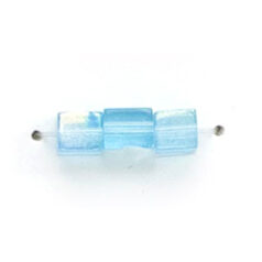 4x4mm Firepolish Cubes (hole size:0.75mm) - Aqua AB