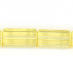 Bead, Polished Pressed Glass, 16x8x8mm rectangle, sold per 16 inch strand (approx 25 beads), Jonquil(lead free)
