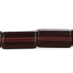 Bead, Polished Pressed Glass, 16x8x8mm rectangle, sold per 16 inch strand (approx 25 beads), Dark Amethyst(lead free)