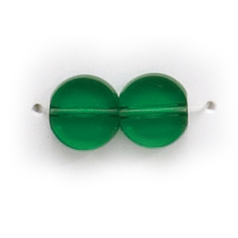 8mm Flat Disc(Thickness:3mm/Holesize:1.4mm) -  Emerald