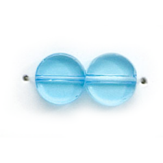 8mm Flat Disc(Thickness:3mm/Holesize:1.4mm) -  Aqua