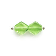 6x6mm Flat Diamond (thickness:2.25mm/holesize:0.9mm) - Peridot