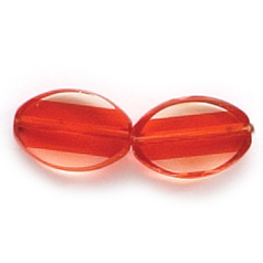 11x8mm flat oval(thickness:3mm, hole size:1.2mm) - Light Red