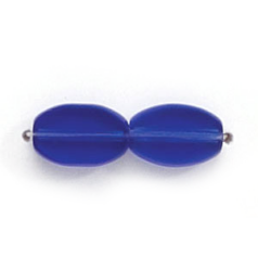 9x6mm Flat Oval (thickness:2mm/hole size:1.2mm) - Cobalt Blue