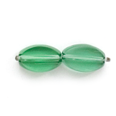 9x6mm Flat Oval (thickness:2mm/hole size:1.2mm) - Light Emerald