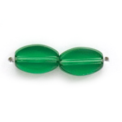 9x6mm Flat Oval (thickness:2mm/hole size:1.2mm) - Emerald
