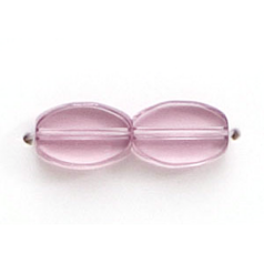 9x6mm Flat Oval (thickness:2mm/hole size:1.2mm) - Light Amethyst