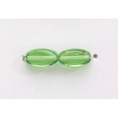 7x4mm Flat Oval (thickness:2mm/ hole size:1.4mm) - Peridot
