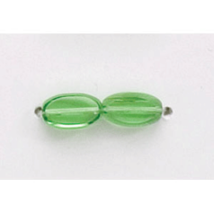 7x4mm Flat Oval (thickness:2mm/ hole size:1.4mm) -  Light Emerald