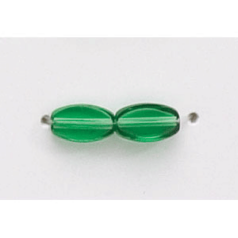 7x4mm Flat Oval (thickness:2mm/ hole size:1.4mm) - Emerald