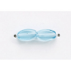 7x4mm Flat Oval (thickness:2mm/ hole size:1.4mm) -  Aqua