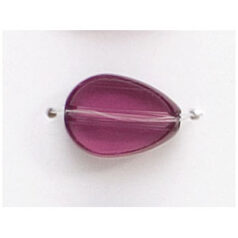 12x9mm Flat Drop(thickness:3mm/ hole size:1.9mm) - CrystalDark Amethyst